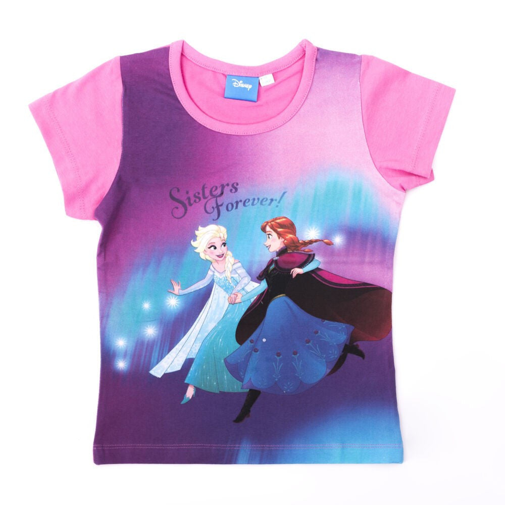 Frozen girls short sleeve t-shirt - cotton t-shirt - pink_104