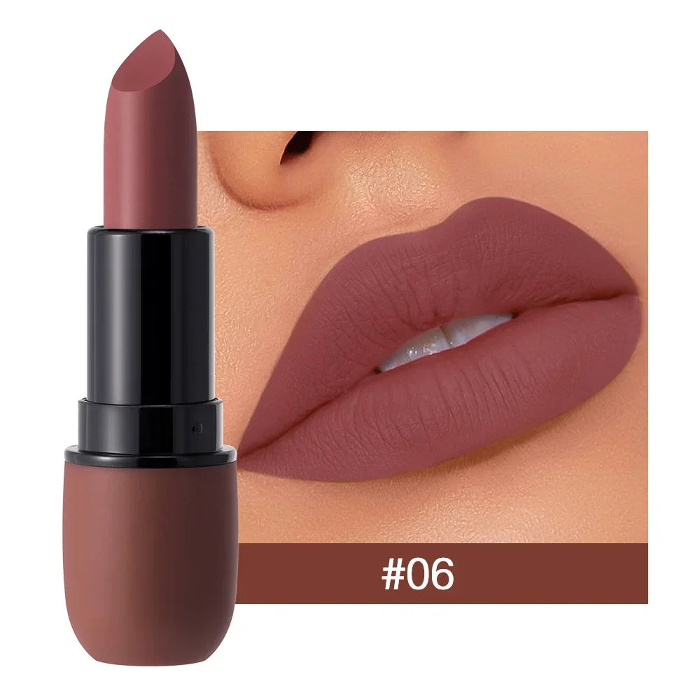 6-Color Matte Lipstick: Velvet Lip Color, Smooth, Waterproof, Long-Lasting Color Lip Makeup-8