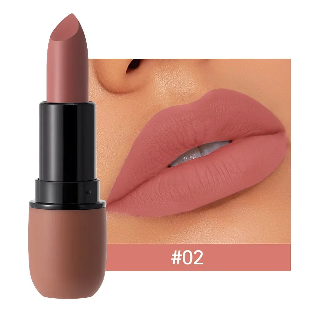 6-Color Matte Lipstick: Velvet Lip Color, Smooth, Waterproof, Long-Lasting Color Lip Makeup-0