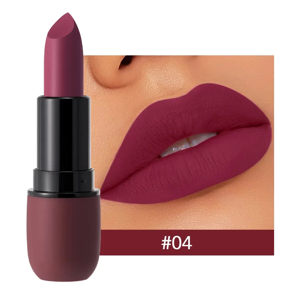 6-Color Matte Lipstick: Velvet Lip Color, Smooth, Waterproof, Long-Lasting Color Lip Makeup-6