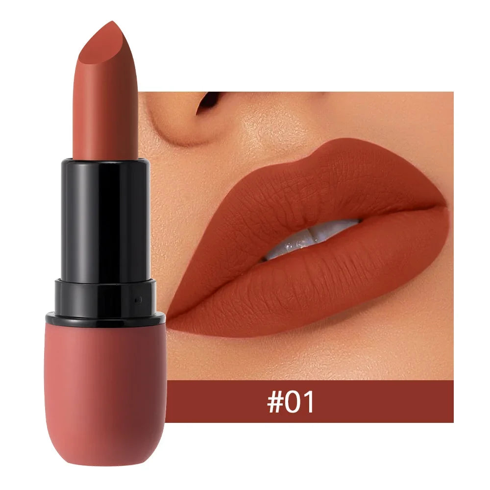 6-Color Matte Lipstick: Velvet Lip Color, Smooth, Waterproof, Long-Lasting Color Lip Makeup-5