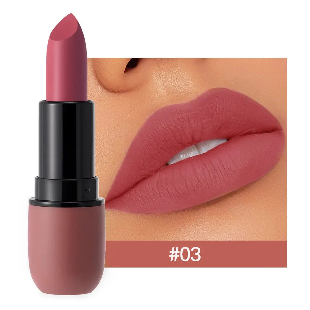 6-Color Matte Lipstick: Velvet Lip Color, Smooth, Waterproof, Long-Lasting Color Lip Makeup-7